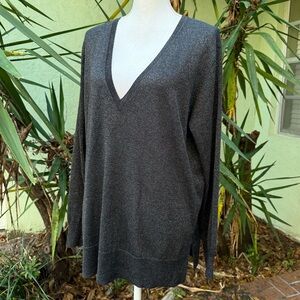 Sparkle V Neck Black Jumper Sweater